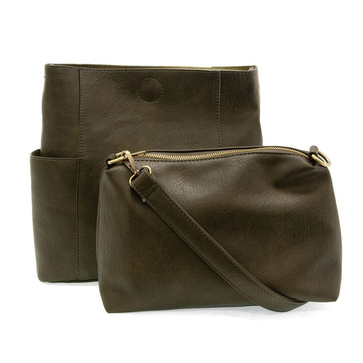 Kayleigh Crossbody Bucket Bag - Dark Moss