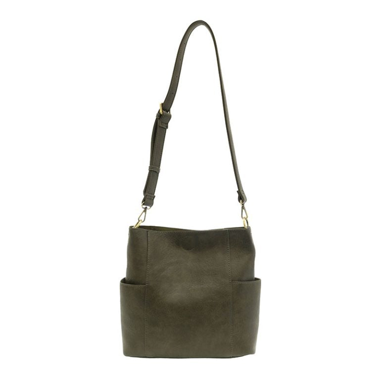 Kayleigh Crossbody Bucket Bag - Dark Moss