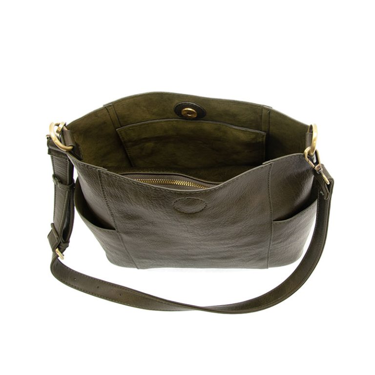 Kayleigh Crossbody Bucket Bag - Dark Moss