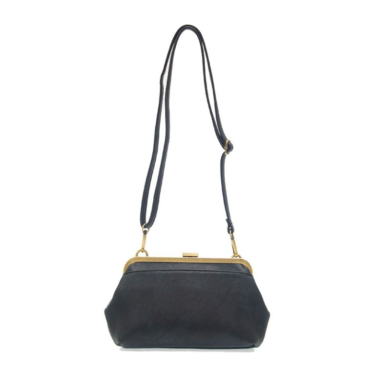 Navy Vivie Kisslock Crossbody Bag