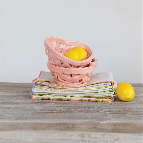 Stoneware Heart Basket Dish