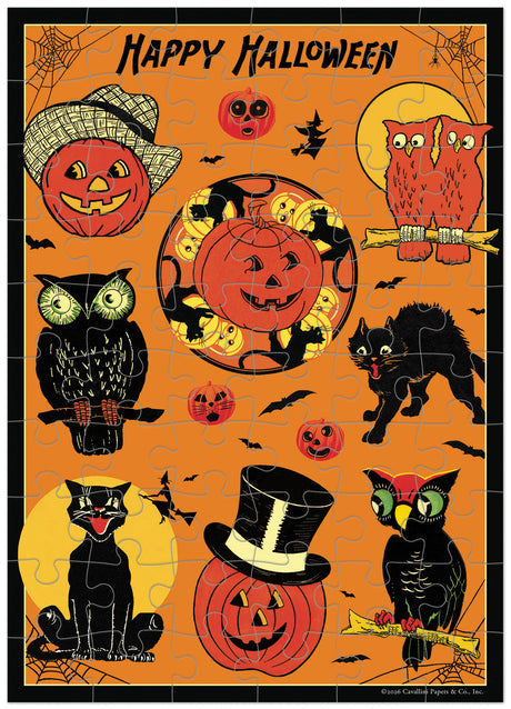 Vintage Halloween Puzzle Greeting Card
