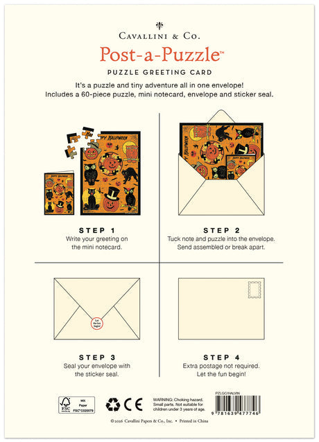 Vintage Halloween Puzzle Greeting Card