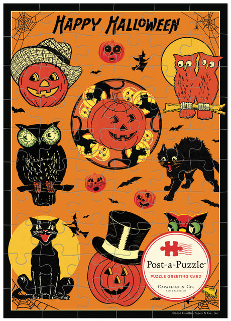 Vintage Halloween Puzzle Greeting Card