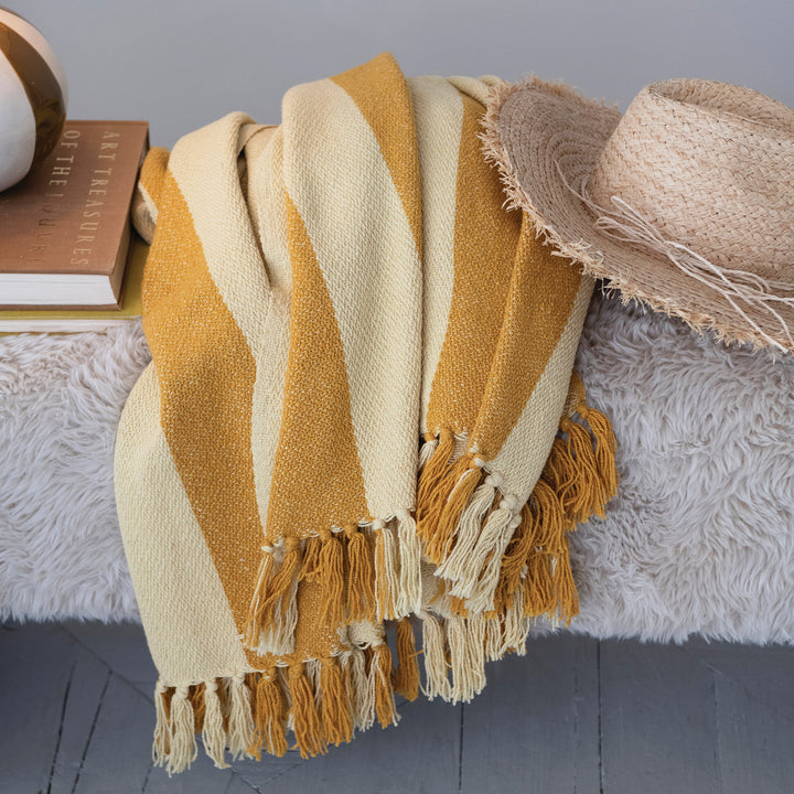 Gold & Yellow Cotton Blend Throw