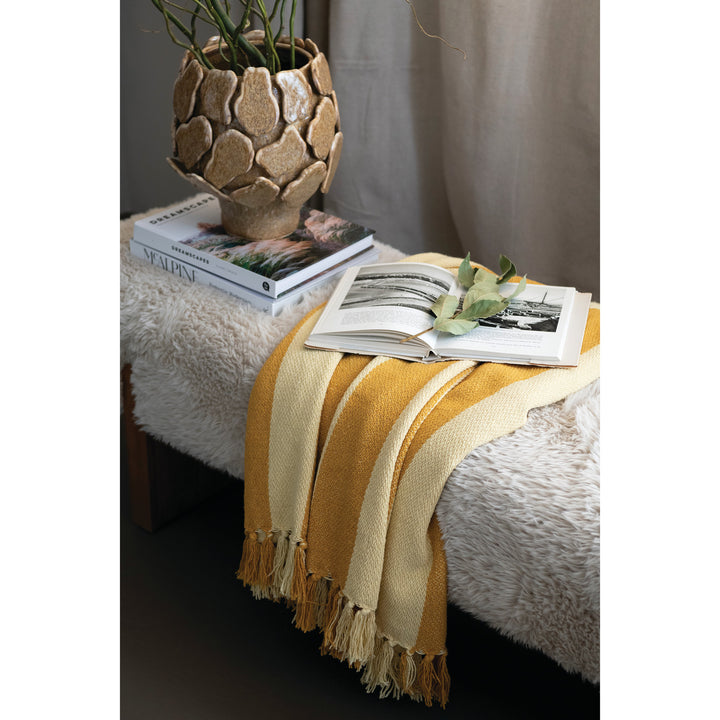 Gold & Yellow Cotton Blend Throw