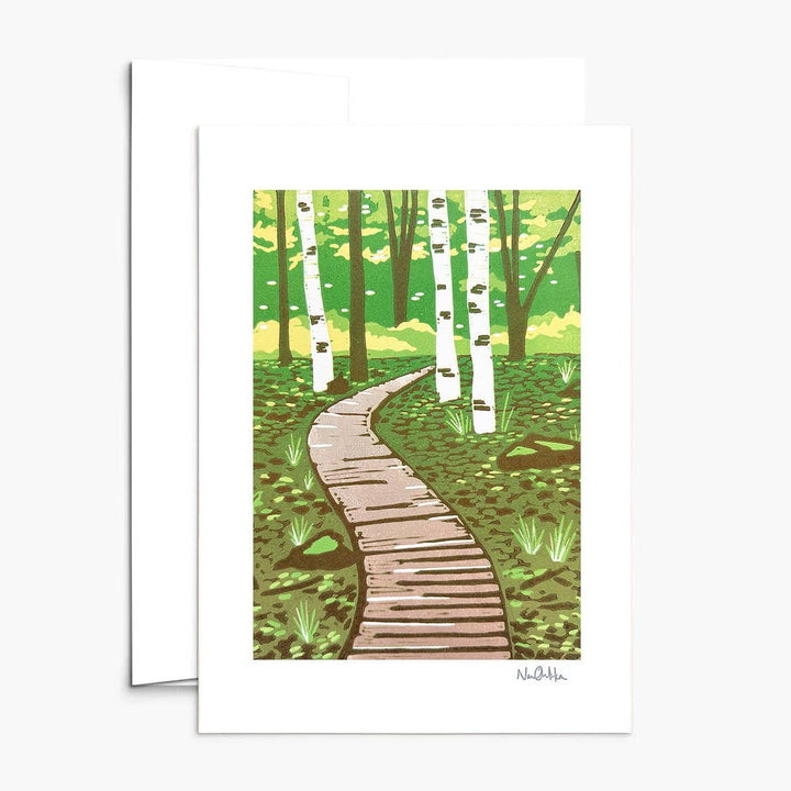 A Path Forward Greeting Card - Merry PigletsNan Onkka Prints
