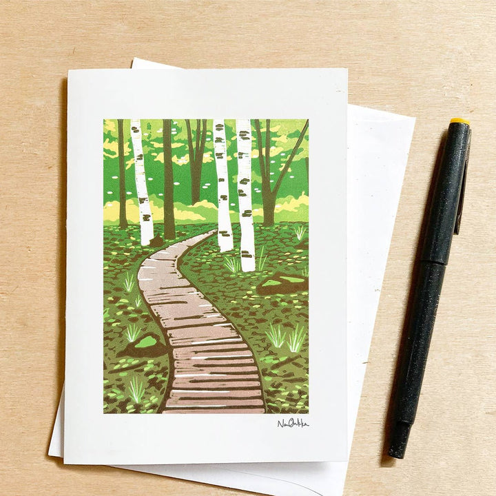 A Path Forward Greeting Card - Merry PigletsNan Onkka Prints