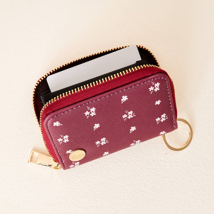 Posies Plum Zip Around Wallet