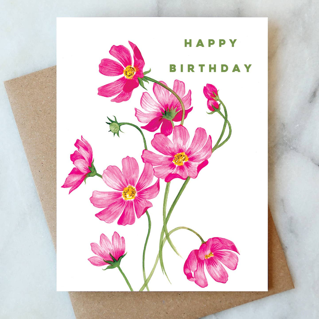 Cosmos Birthday Greeting Card - Merry Piglets