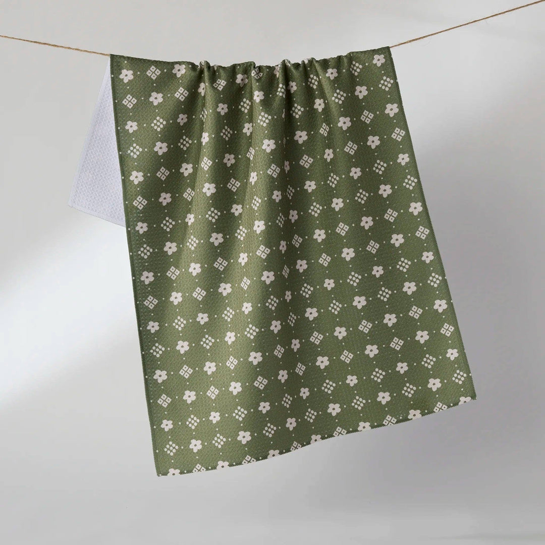 Green Gables Geometry Tea Towel