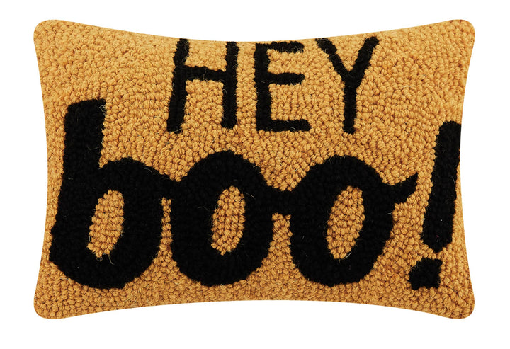 Hey Boo Wool Hooked Pillow