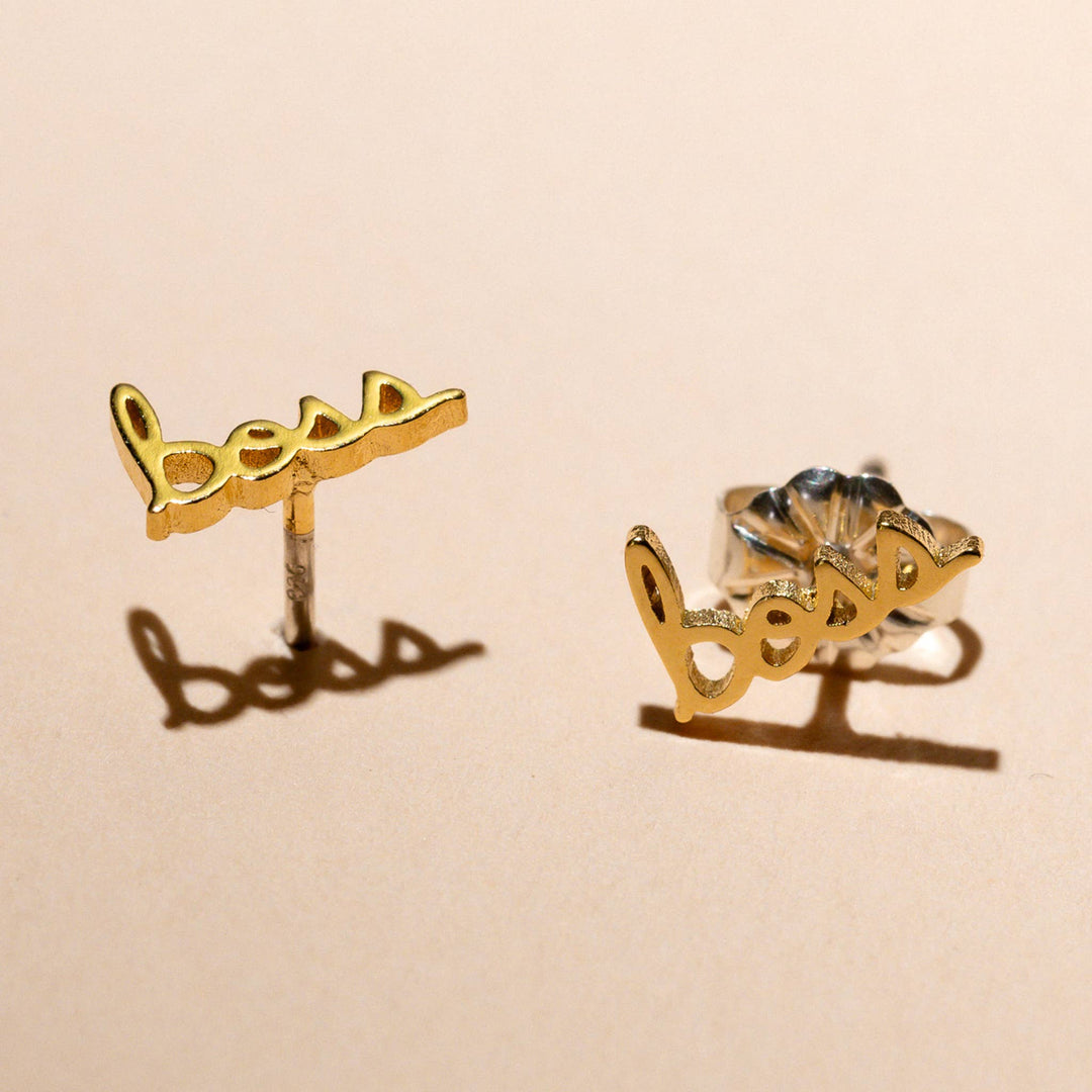 Boss 14k Gold Plated Studs - Merry Piglets