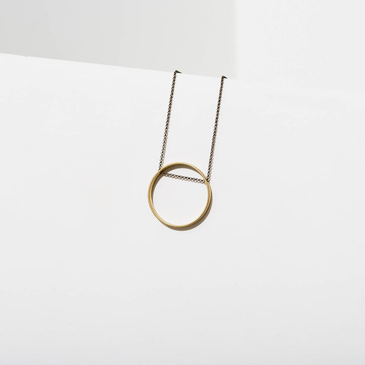 Horizon Brass Circle Necklace