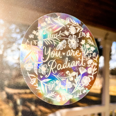 You are Radiant Suncatcher Sticker - Merry Piglets