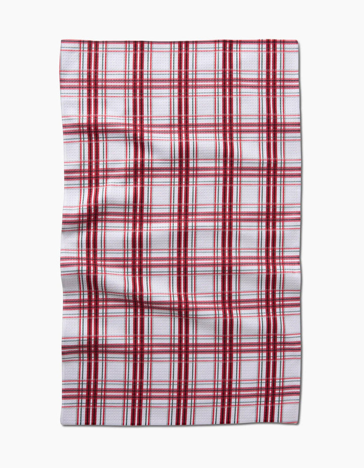 Candy Cane Plaid Geometry Tea Towel