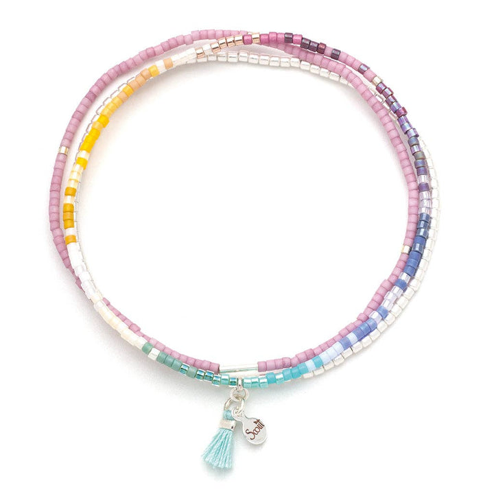 Beaded Bracelet Trio - Bright Multi/Silver