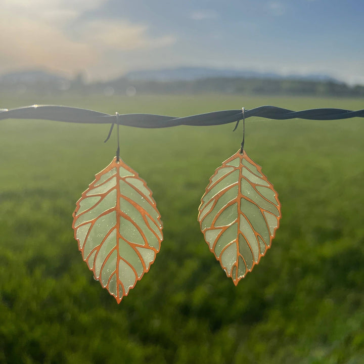 Spring Growth Stained Glass Resin Earrings