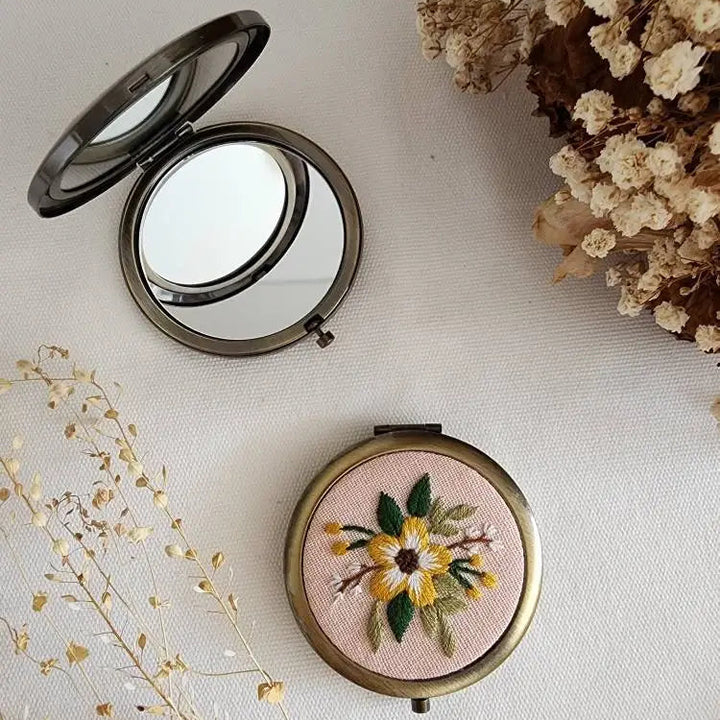 Yellow Flower Compact Mirror