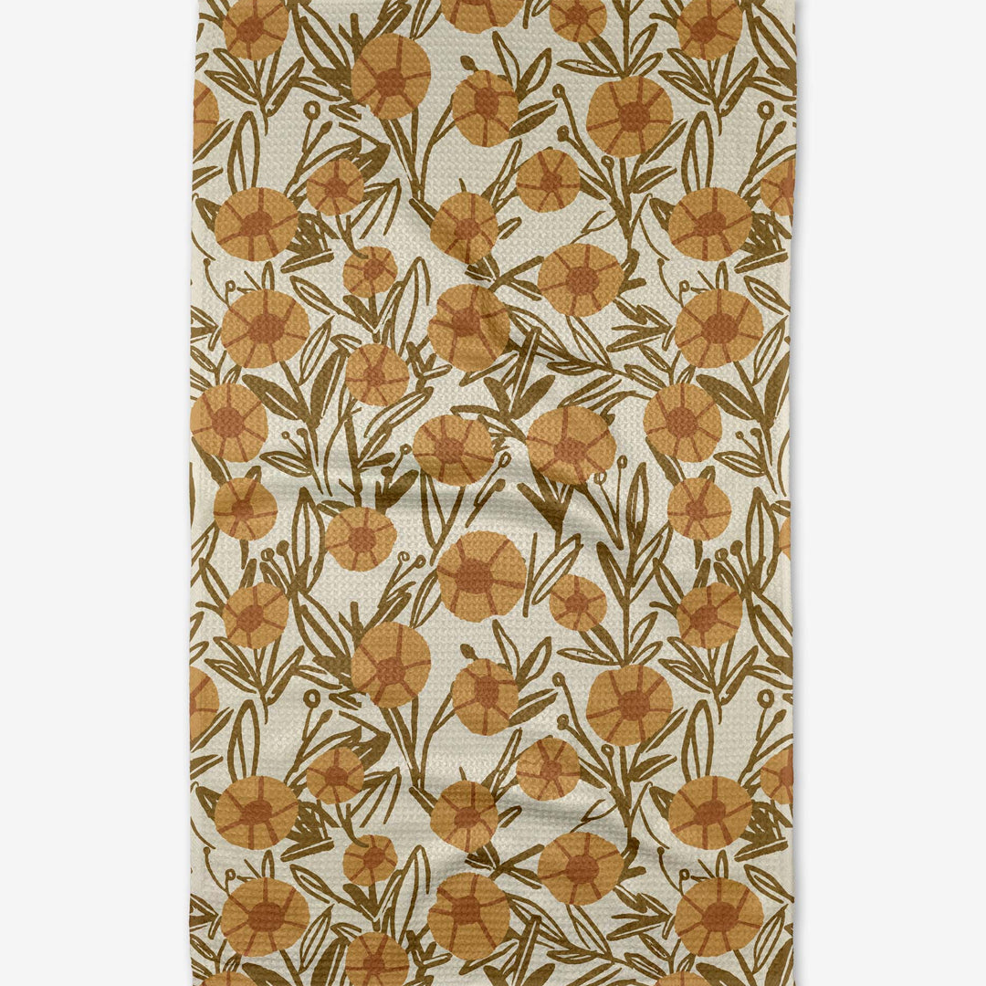 Sunflower Fields Geometry Dish Towel