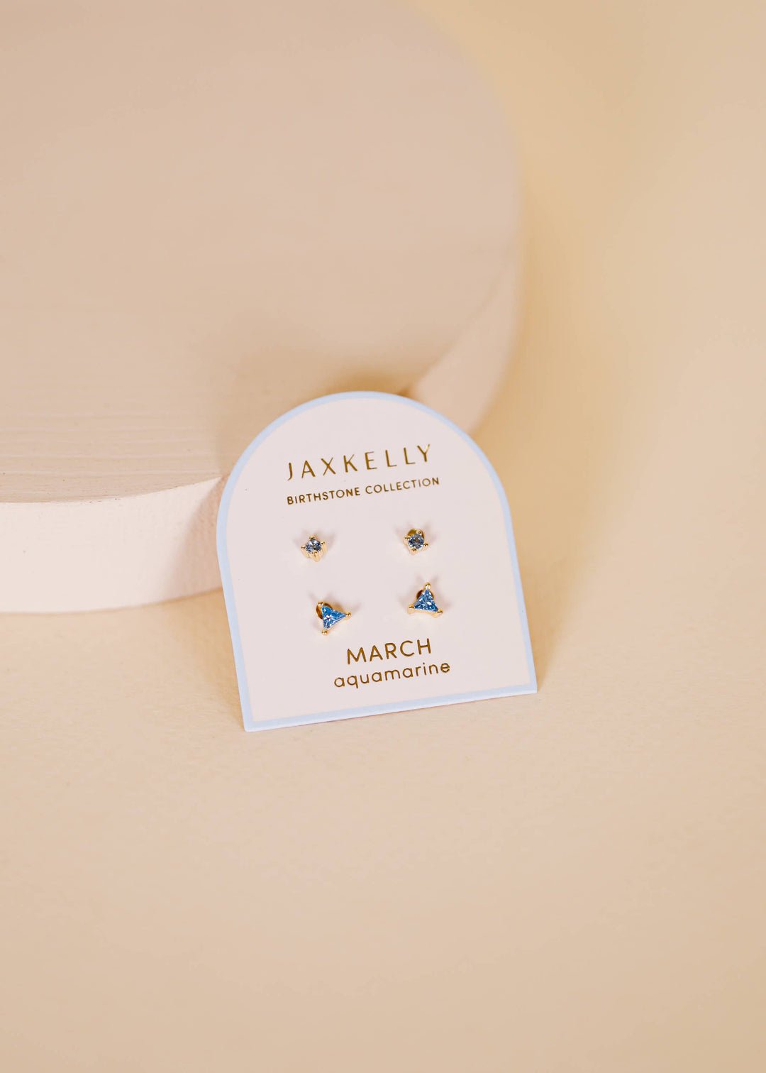 Birthstone Stud Gold Earrings Set