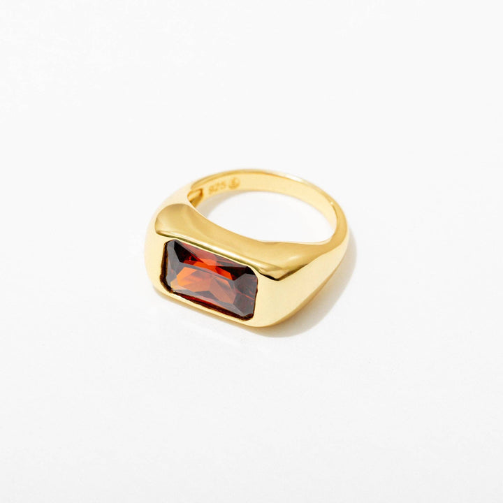 Chunky Red Bezel Ring