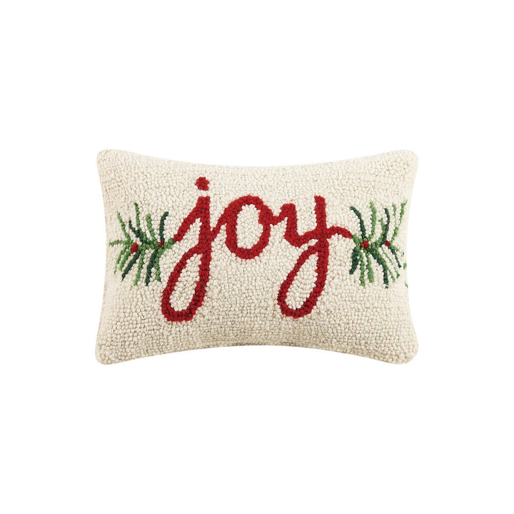 Joy Wool Hooked Pillow