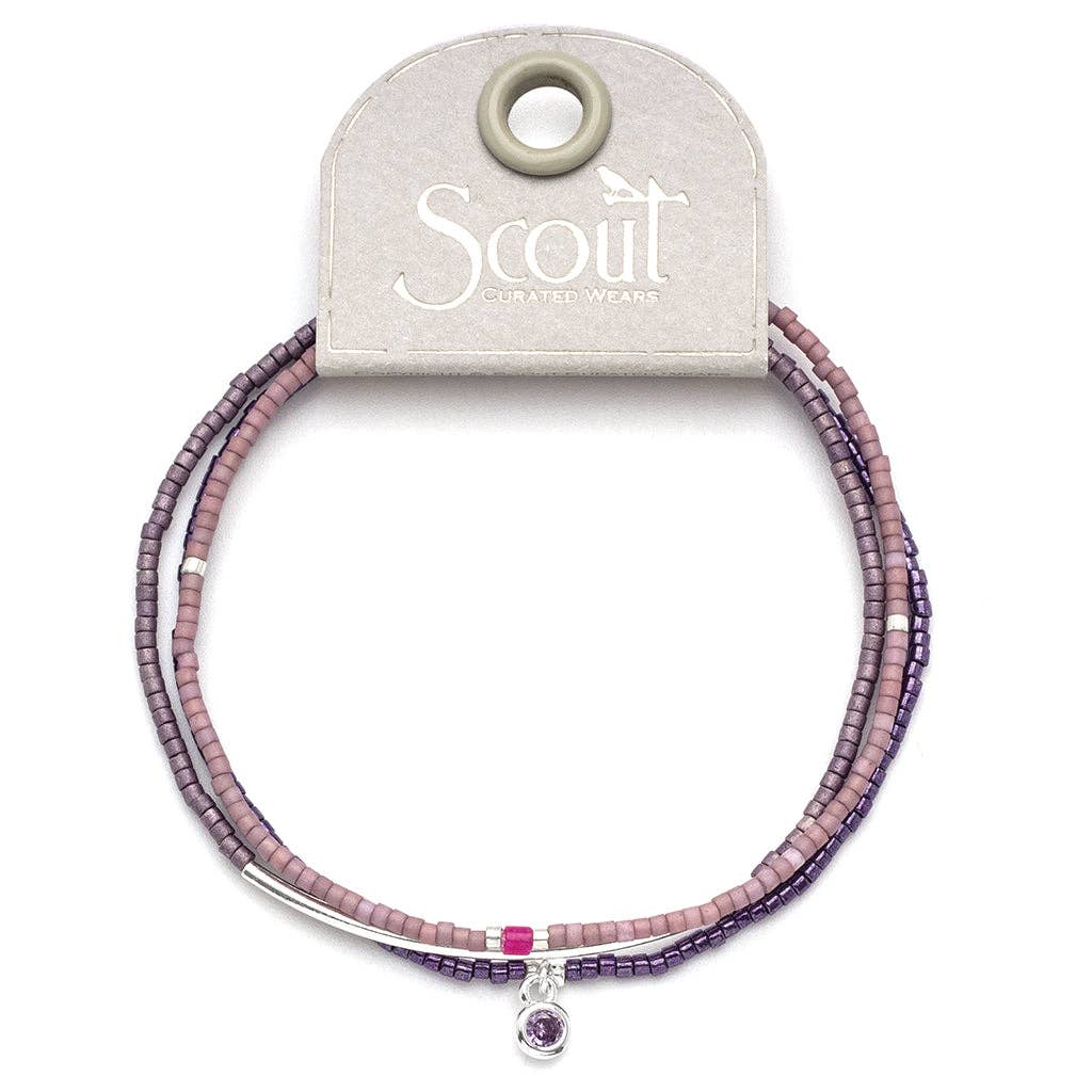 Bracelet Trio - Purple/Silver