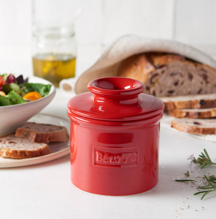 Cafe Maraschino Red Butter Bell Crock