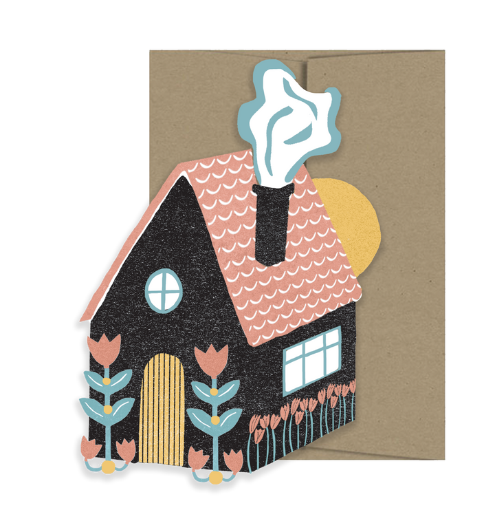Folk Home Greeting Card