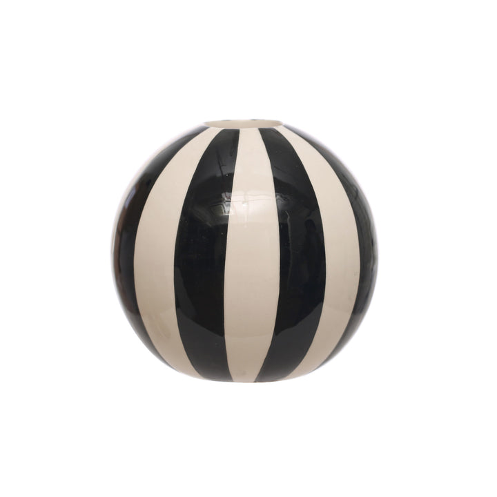 Black & White Striped Vase