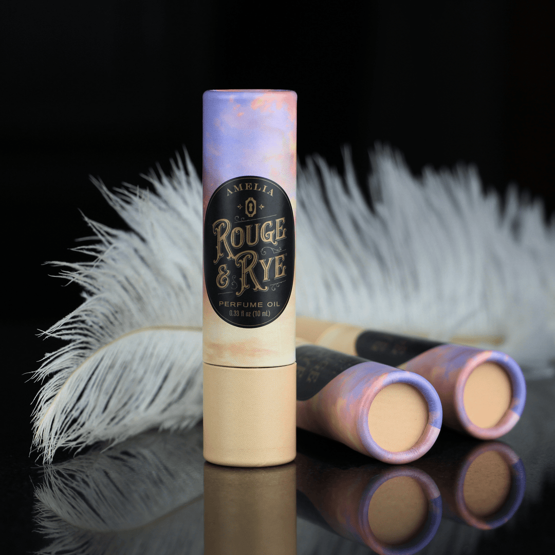 Amelia Leather, Violet, Vanilla and Birch Perfume Oil - Merry PigletsRouge & Rye