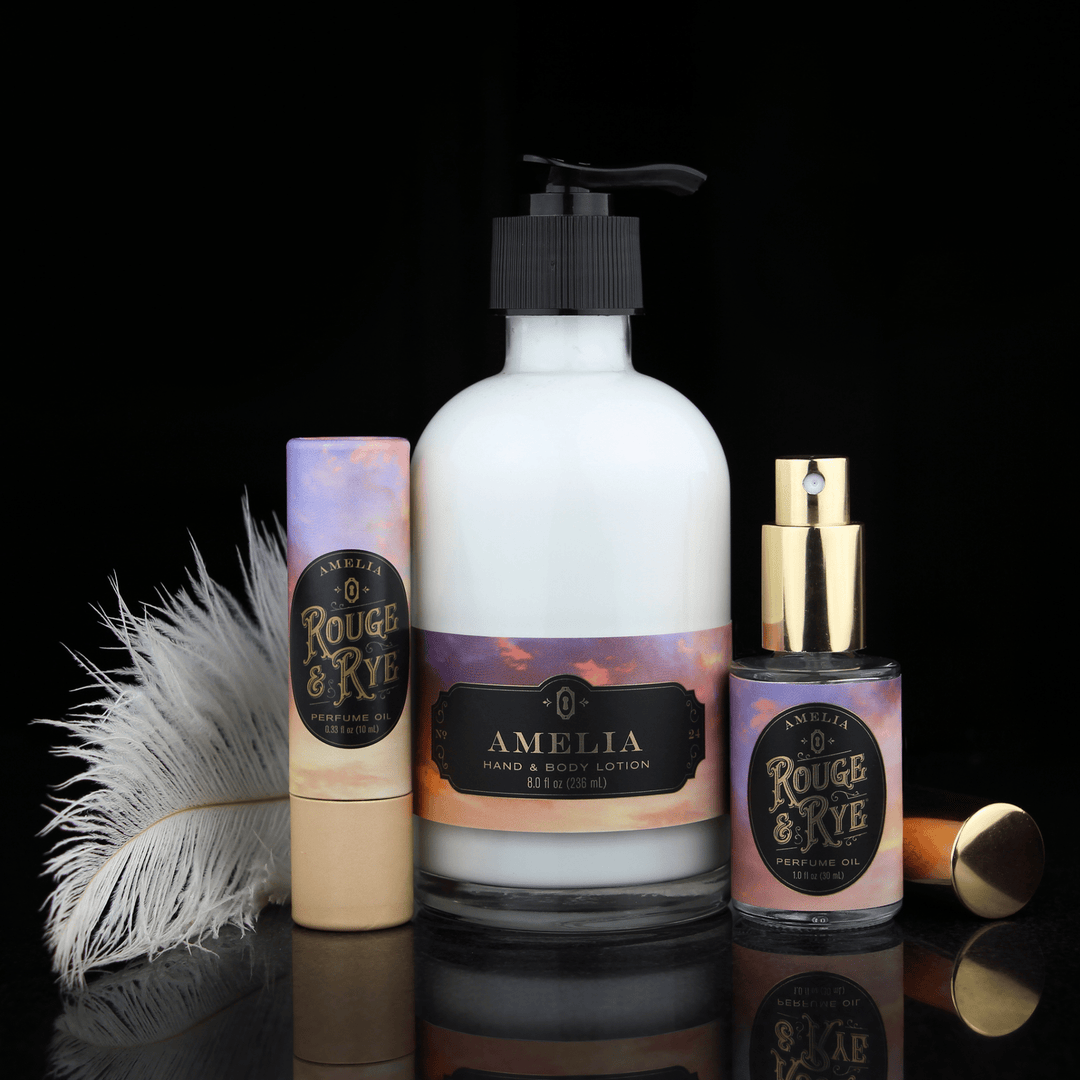 Amelia Leather, Violet, Vanilla and Birch Perfume Oil - Merry PigletsRouge & Rye