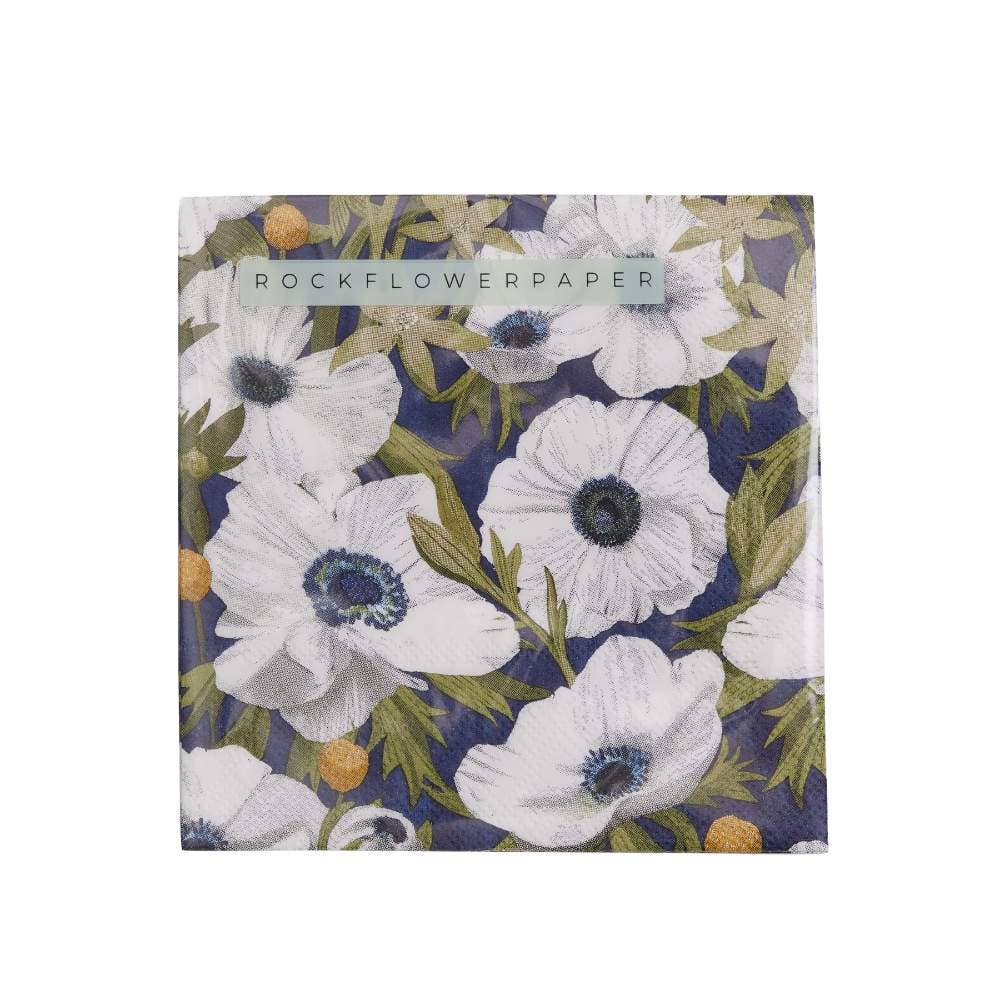 Anemone Poppy Paper Cocktail Napkins - Merry Pigletsrockflowerpaper