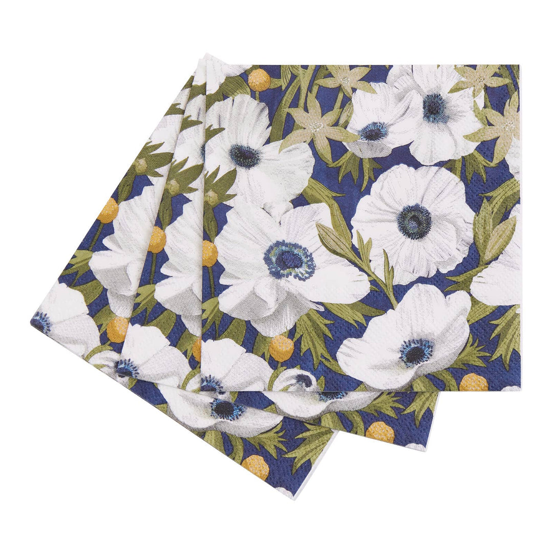 Anemone Poppy Paper Cocktail Napkins - Merry Pigletsrockflowerpaper