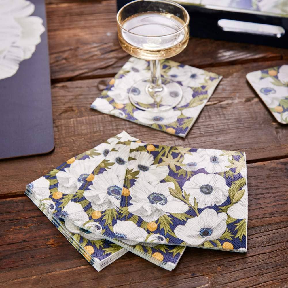 Anemone Poppy Paper Cocktail Napkins - Merry Pigletsrockflowerpaper