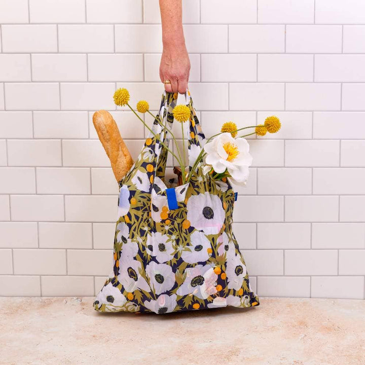 Anemone Poppy Reusable Shopper Tote Bag - Merry Pigletsrockflowerpaper