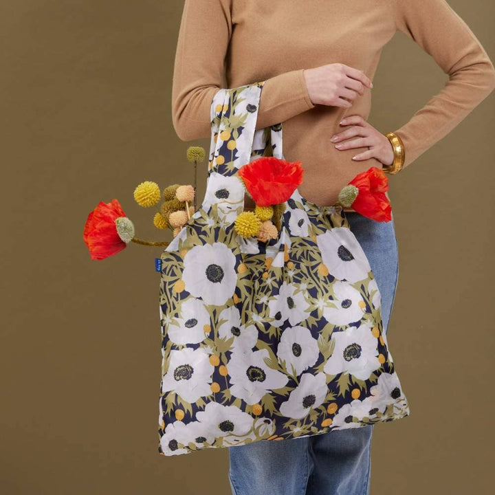 Anemone Poppy Reusable Shopper Tote Bag - Merry Pigletsrockflowerpaper