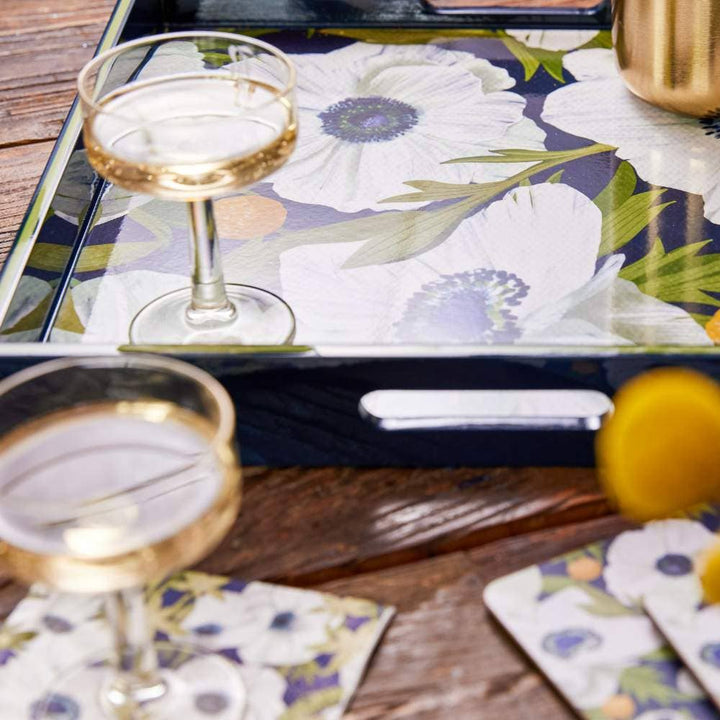 Anemone Poppy Square Tray - Merry Pigletsrockflowerpaper