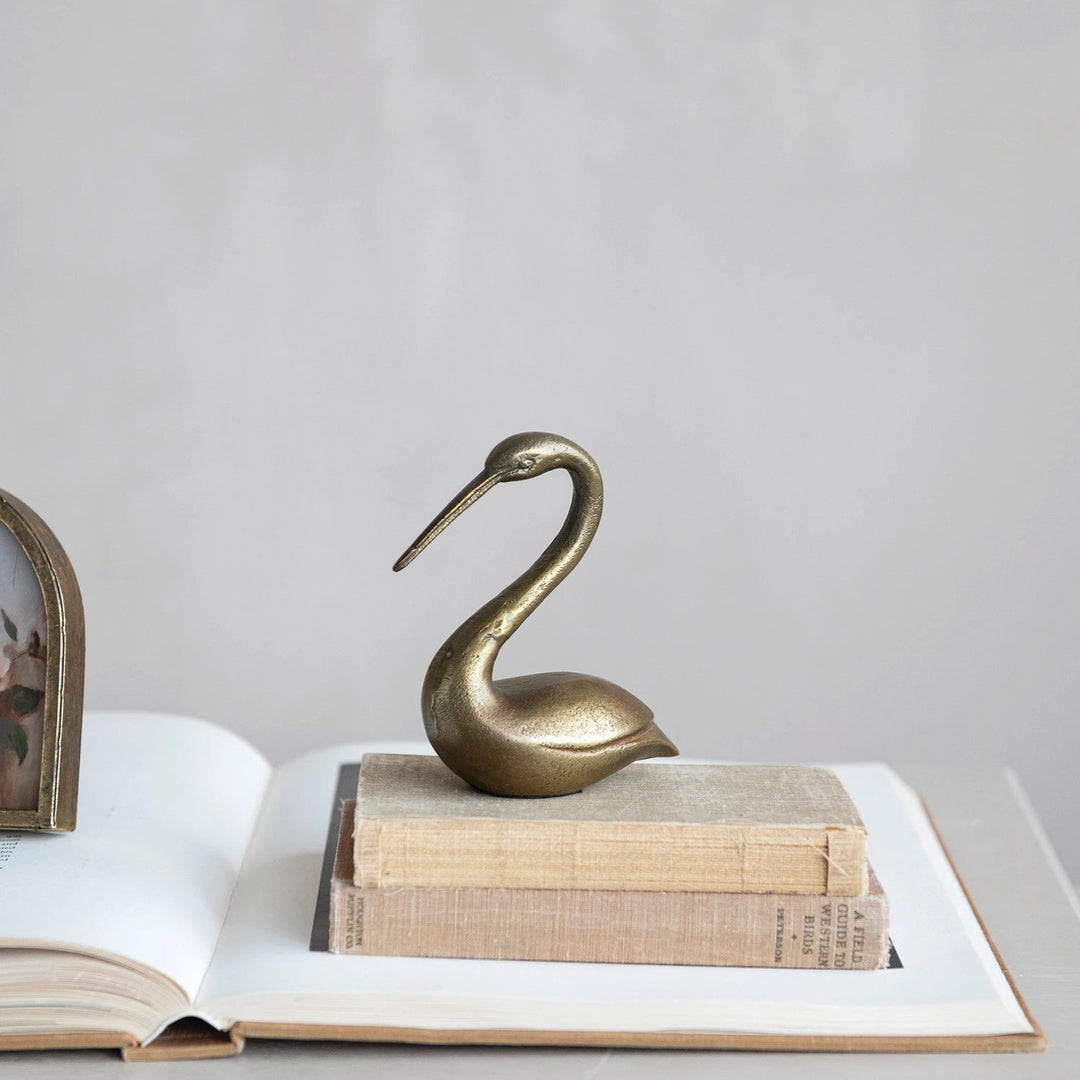 Antiqued Heron Figurine - Merry PigletsCreative Co - Op