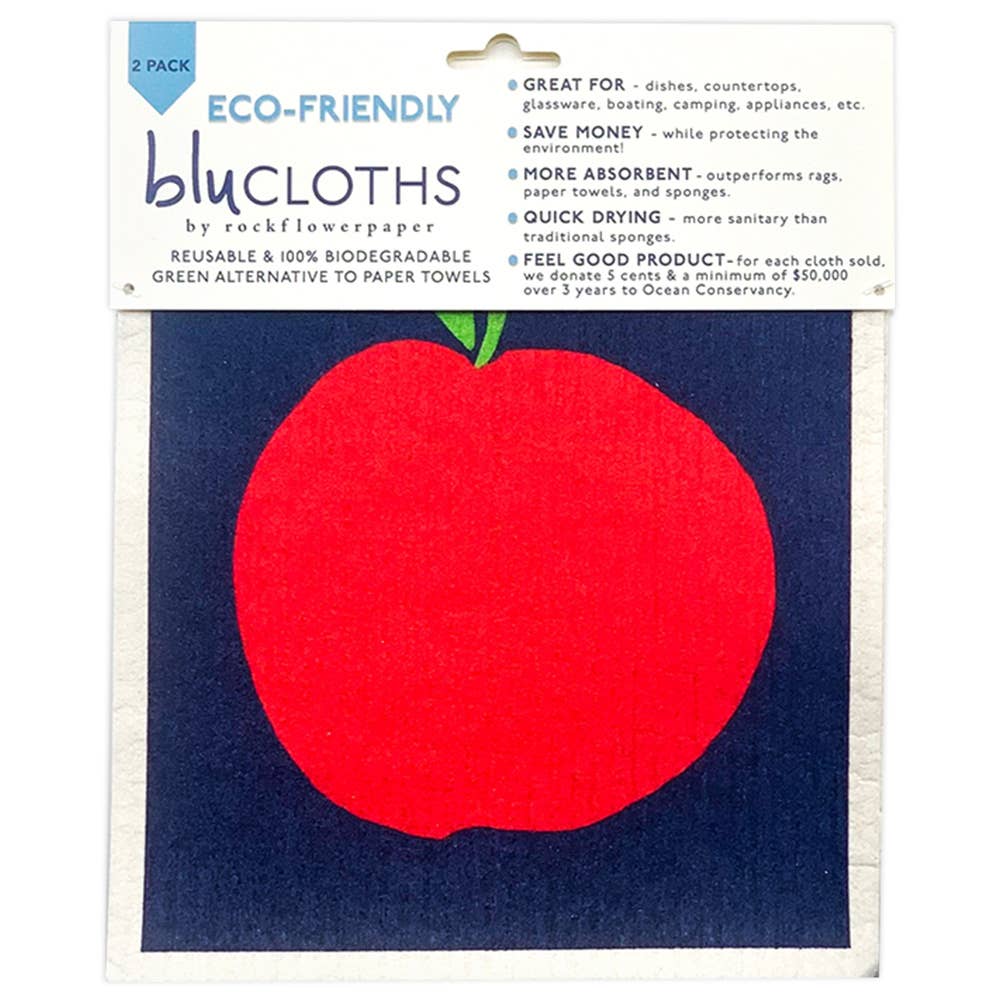 Apples Reusable Sponge - Cloth, Set of 2 - Merry Pigletsrockflowerpaper