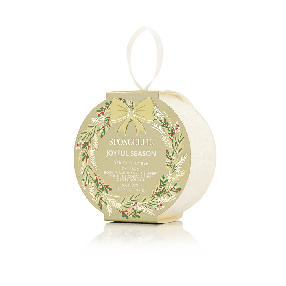 Apricot Amber Holiday Wreath Body Buffer - Merry PigletsSpongellé