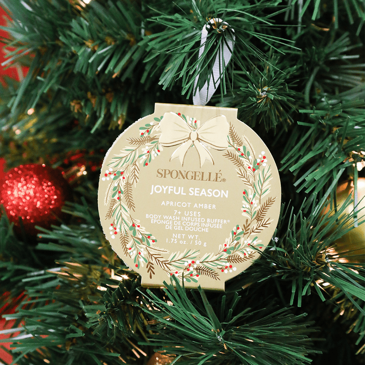 Apricot Amber Holiday Wreath Body Buffer - Merry PigletsSpongellé