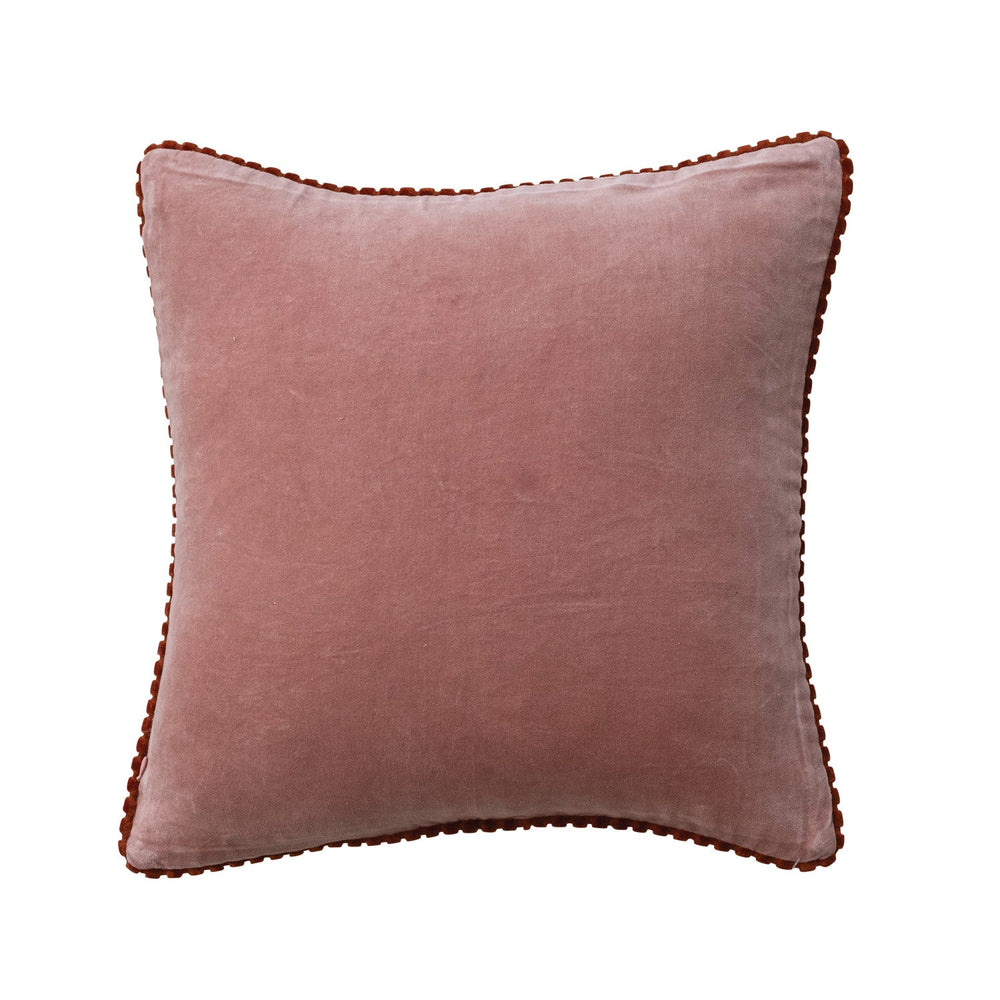 Apricot & Pink Velvet Pillow - Merry PigletsCreative Co-Op