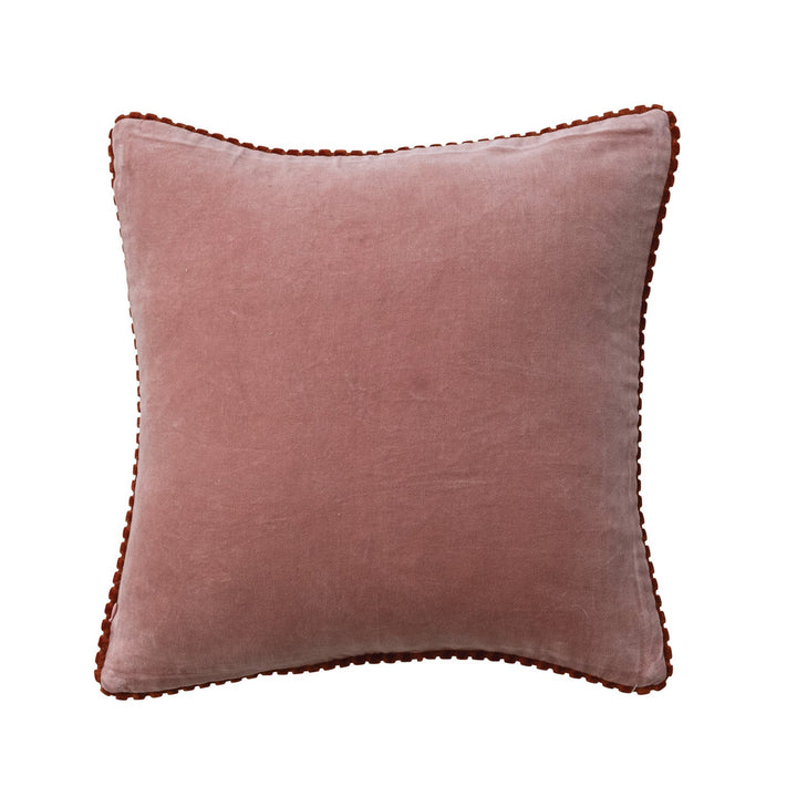 Apricot & Pink Velvet Pillow - Merry PigletsCreative Co-Op