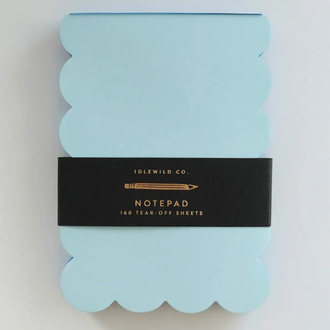 Aqua + Blue Scalloped Notepad - Merry PigletsIdlewild Co.