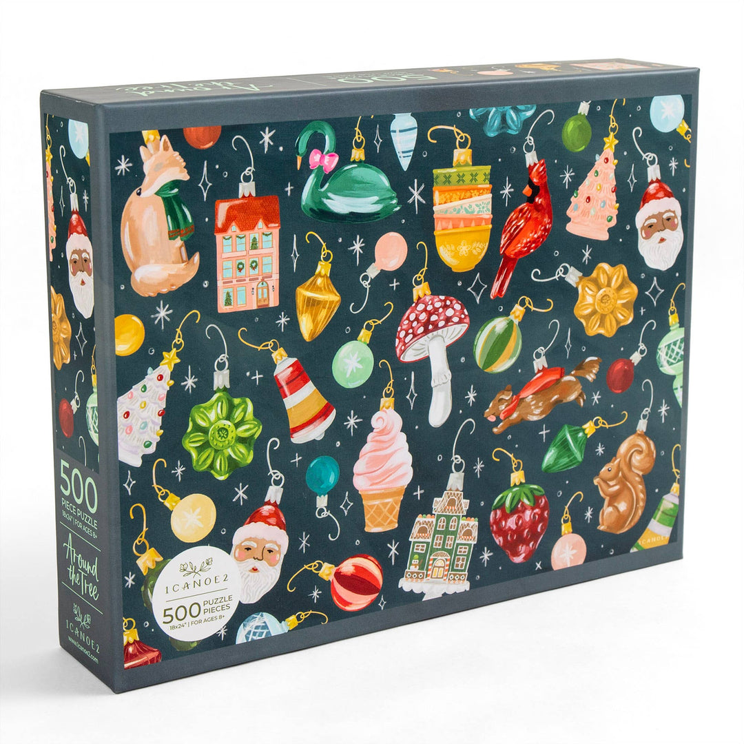 Around The Tree 500 Piece Puzzle - Merry Piglets1canoe2 | One Canoe Two Paper Co.