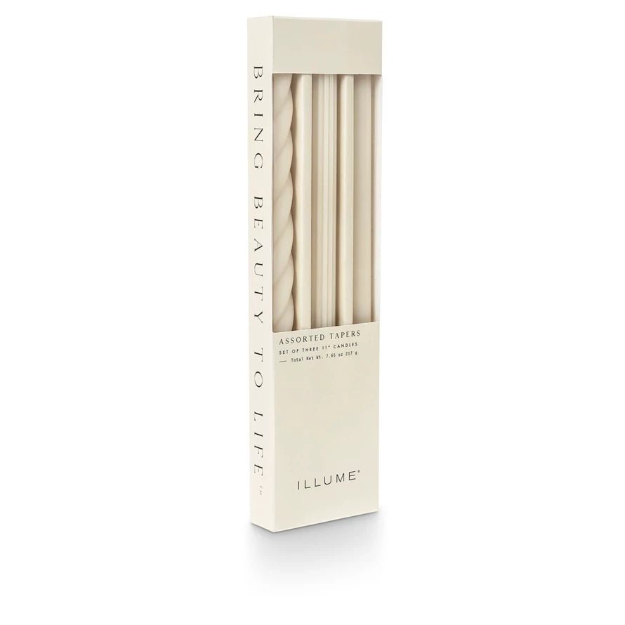 Assorted Taper Candles 3 - Pack - Merry PigletsIllume
