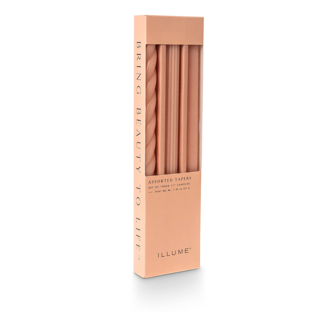 Assorted Taper Candles 3 - Pack - Merry PigletsIllume