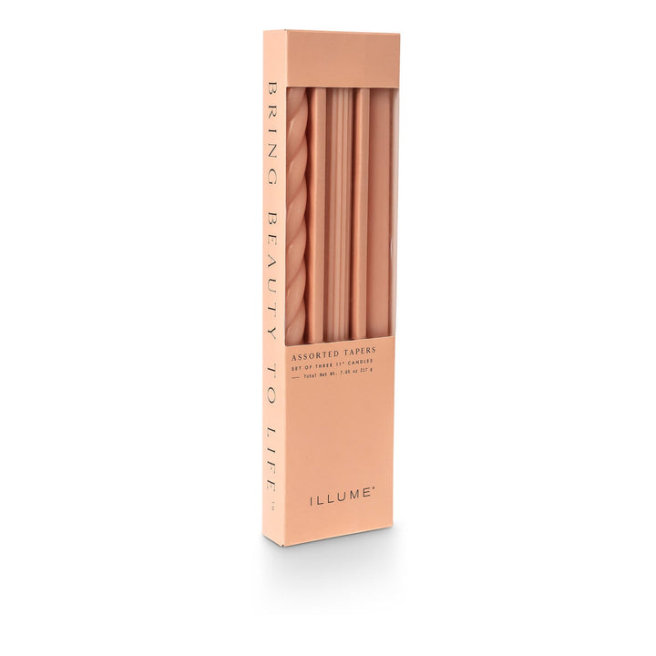 Assorted Taper Candles 3 - Pack - Merry PigletsIllume